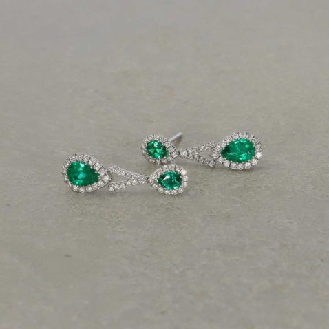 Heidi Kjeldsen Jewellery Splendid Emerald & Diamond Drop Earrings ER1459 still