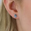 Freja Blue Topaz and Gold Earstuds Heidi Kjeldsen Jewellers ER1761