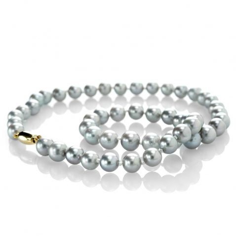 Heidi Kjeldsen Shimmering Grey Cultured Pearls 18ct Yellow Gold Necklace NL1103 2
