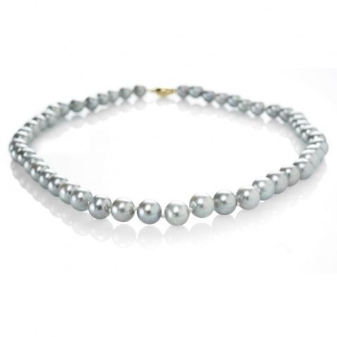 Heidi Kjeldsen Shimmering Grey Cultured Pearls 18ct Yellow Gold Necklace NL1103