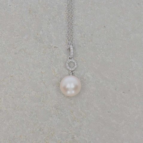 Pearl and Diamond Pendant Heidi Kjeldsen Jewellery