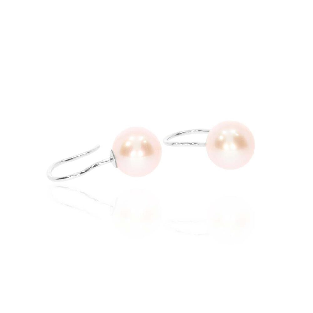 Pink Cultured Pearl White Gold Earrings Heidi Kjeldsen Jewellery ER0XXX white