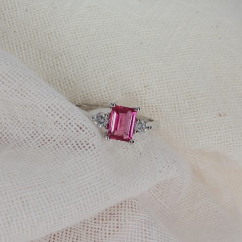 Glorious Pink Tourmaline and Diamond Ring CS0400 Heidi Kjeldsen Jewellery