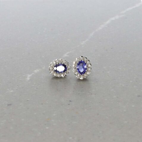 Viola Tanzanite and Diamond Cluster Earrings Heidi Kjeldsen Jewellery A0167 still (2)