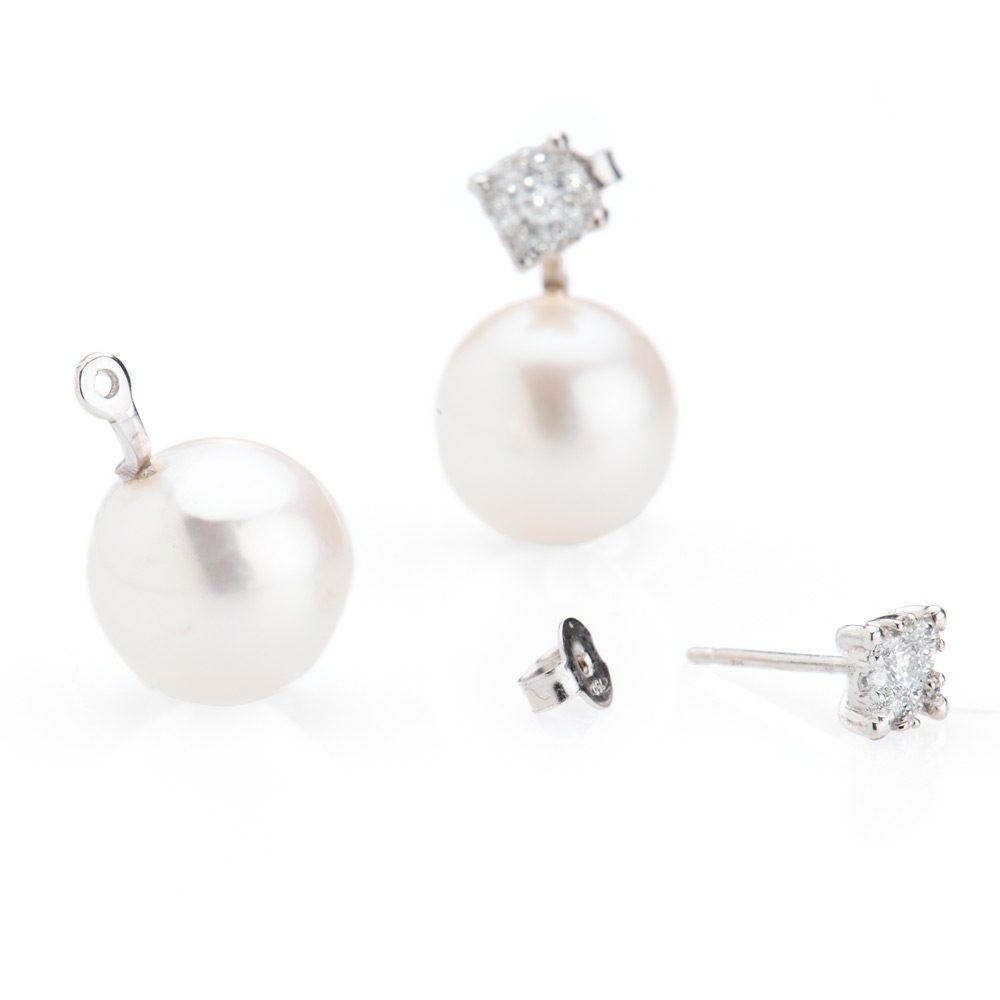 Heidi Kjeldsen Diamond Detachable Cultured Pearl Earrings ER1929 1