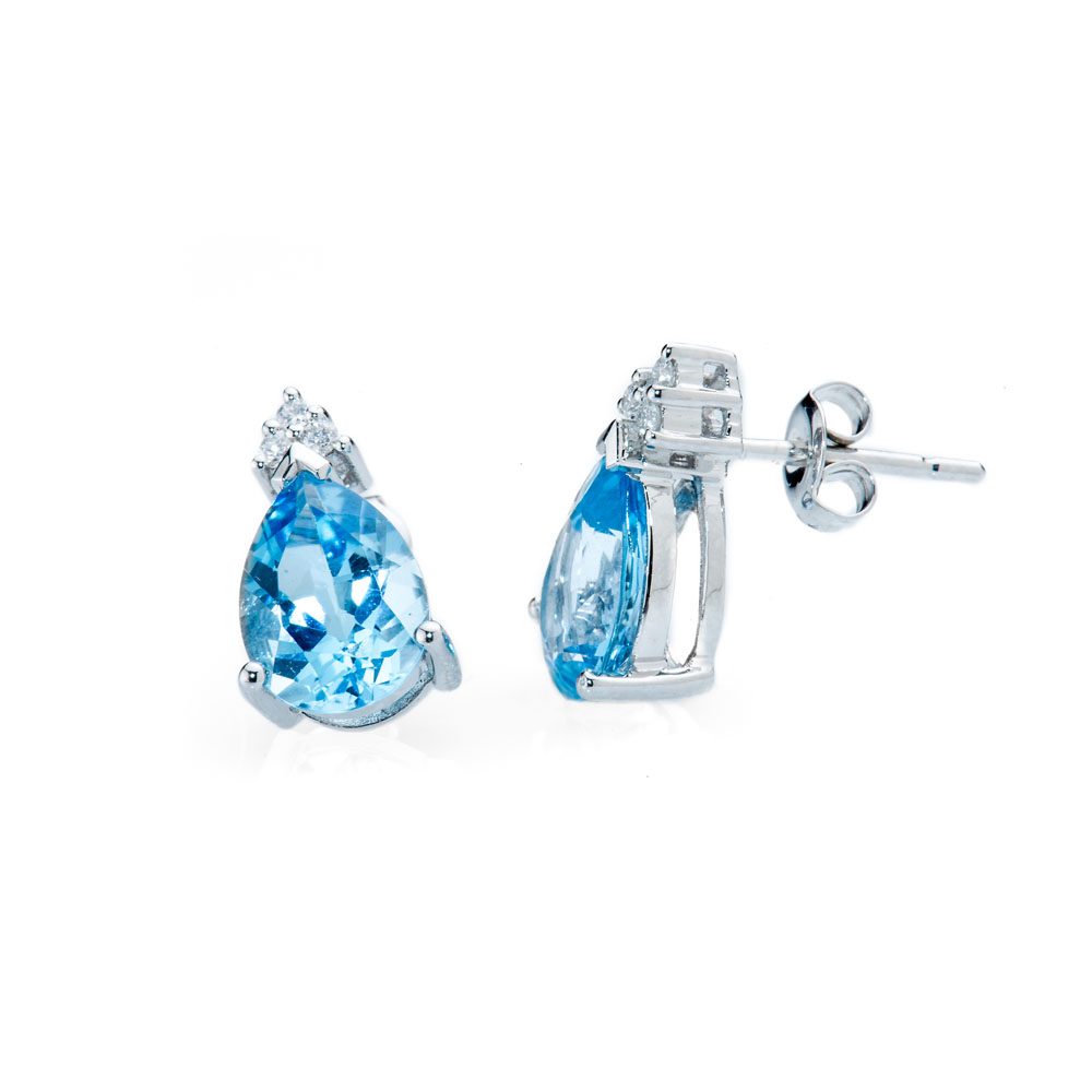 Heidi Kjeldsen Striking Blue Topaz and Diamond Drop Earrings ALT1 ER1758