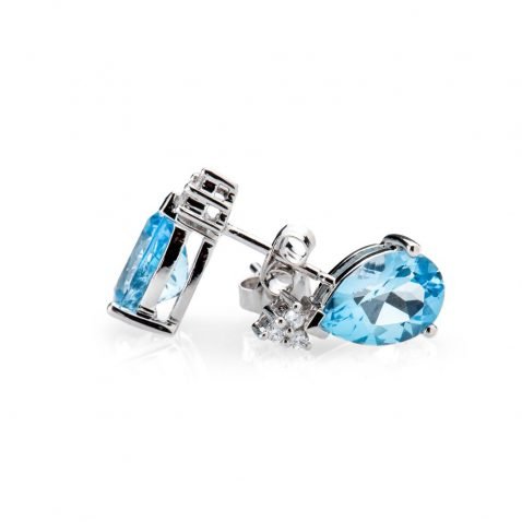 Heidi Kjeldsen Striking Blue Topaz and Diamond Drop Earrings ALT2 ER1758