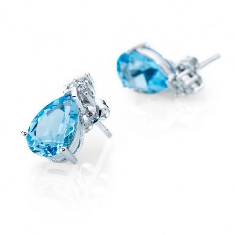 Heidi Kjeldsen Striking Blue Topaz and Diamond Drop Earrings ER1758