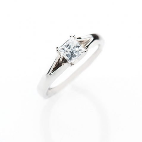 Heidi Kjeldsen Contemporary Princess Cut Diamond Solitaire Ring ALT1 R1099