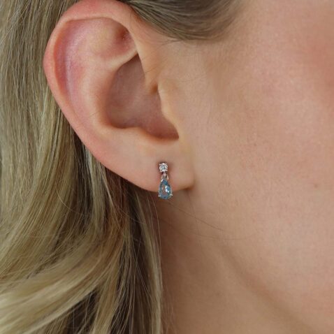 Asta Aquamarine and Diamond Pear Shaped Earrings Heidi Kjeldsen Jewellers ER2000