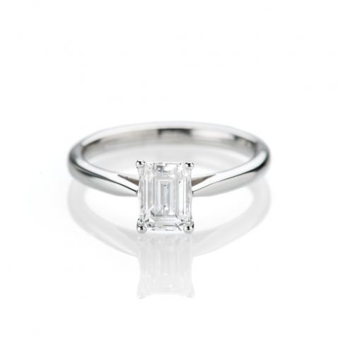 Heidi Kjeldsen Magnificent Emerald Cut Diamond Engagement Ring in 18ct White Gold or Platinum R1141