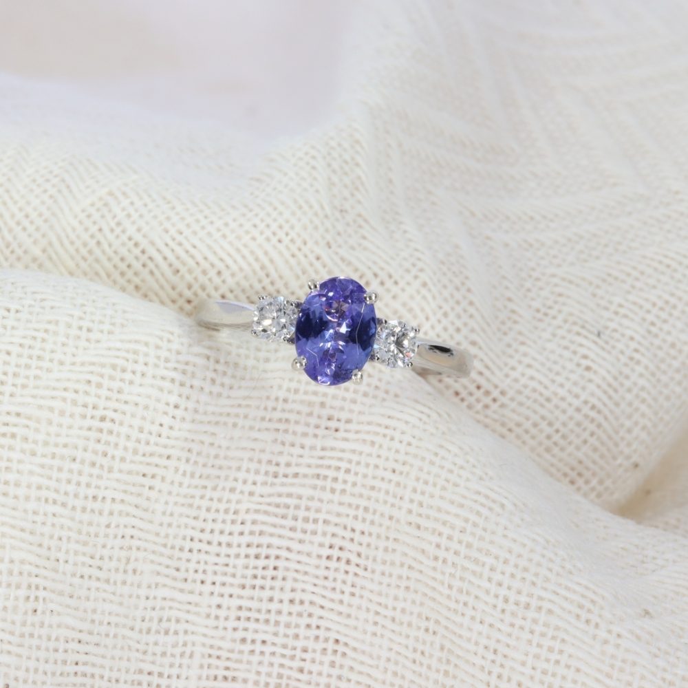 Exquisite Deep Blue Tanzanite and Diamond Ring Heidi Kjeldsen Jewellery R1291