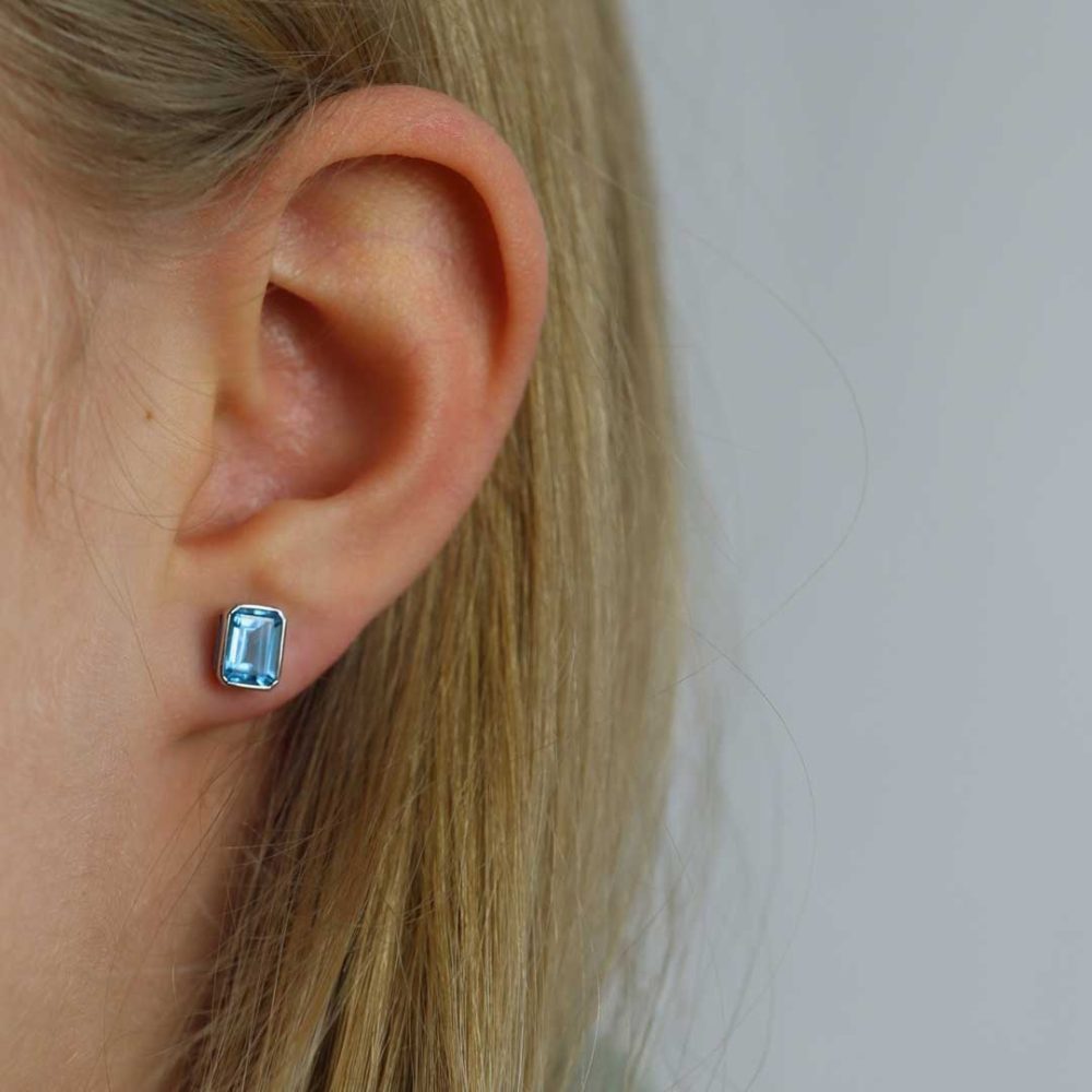 Heidi Kjeldsen Vibrant Swiss Blue Topaz And 9ct White Gold Earrings ER2302 model