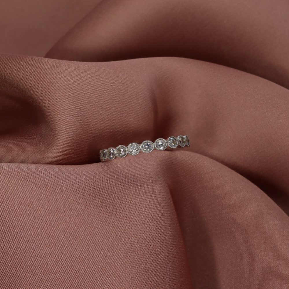 Diamond Eternity ring by heidi kjeldsen jewellery pink R1266S