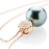 Heidi Kjeldsen Dark Mysterious Tahitian Pearl And Diamond 18ct Rose Gold Pendant - P1111-3
