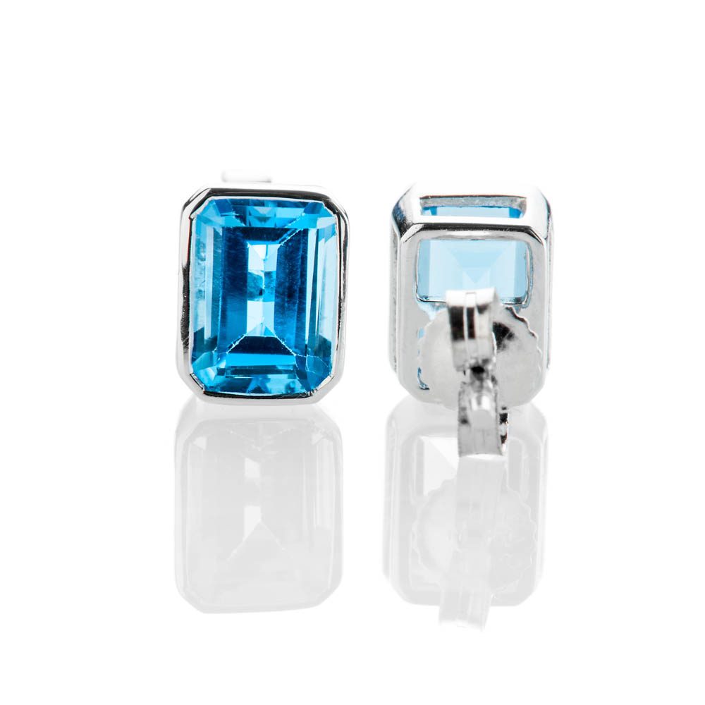 Heidi Kjeldsen Vibrant Swiss Blue Topaz And 9ct White Gold Earrings - ER2302-3