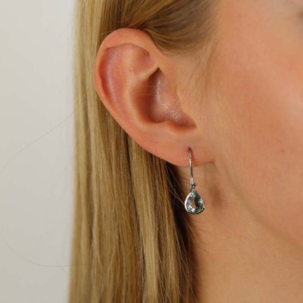 Heidi Kjeldsen Elegant Pale Green Natural Tourmaline And White Gold Drop Earrings - ER2362 Model