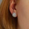 Hanne Diamond and Gold Cluster Earrings Heidi Kjeldsen Jewellery ER1379 model. (1)