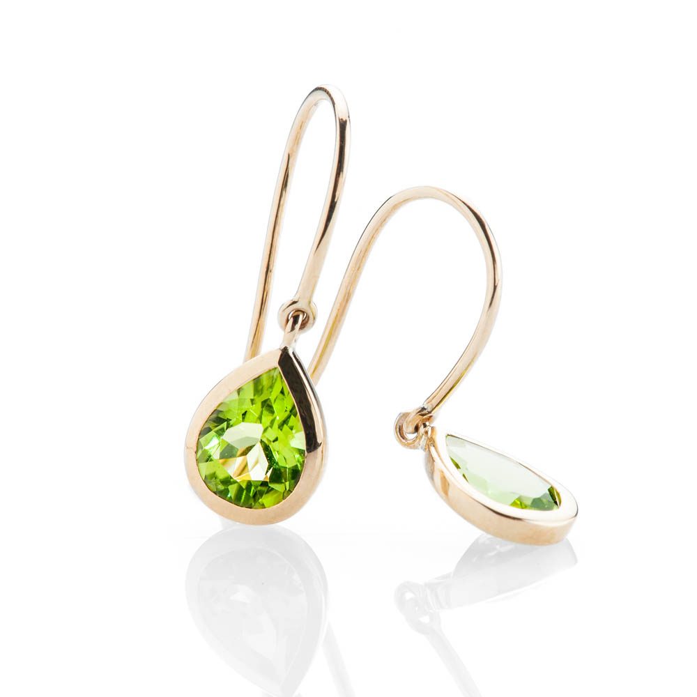 Heidi Kjeldsen Elegant Vibrant Green Natural Peridot And Gold Drop Earrings - ER2353-3