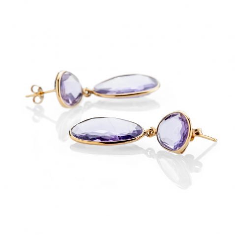 Heidi Kjeldsen Mesmerising Pale Purple Natural Amethyst And Gold Drop Earrings - ER1825-1