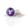 Heidi Kjeldsen Stylish Deep Purple Natural Amethyst Brilliant Cut Diamond And Gold Pendant - P1101-3