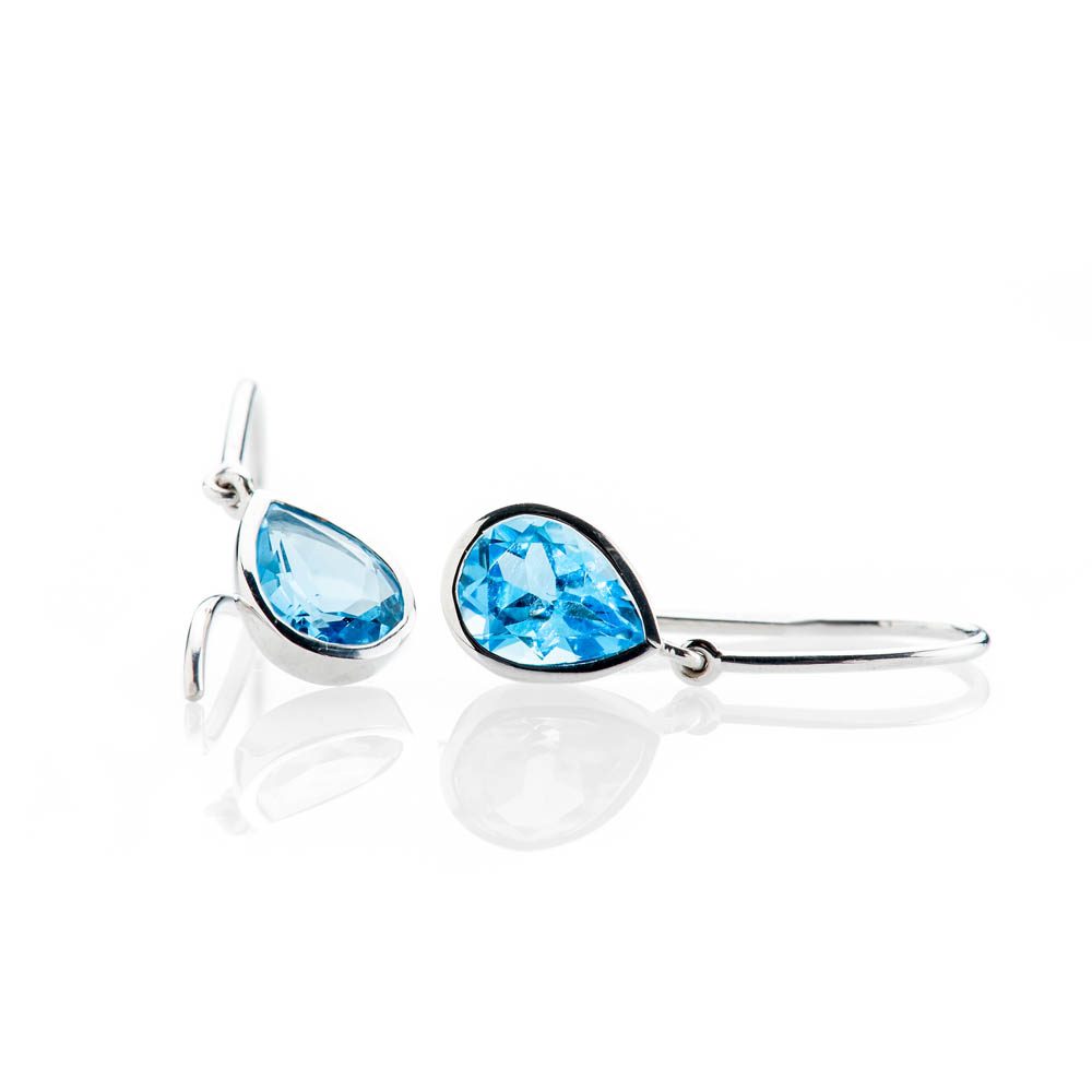 Heidi Kjeldsen Vibrant Swiss Blue Enhanced Natural Topaz And Gold Drop Earrings - ER2361-2