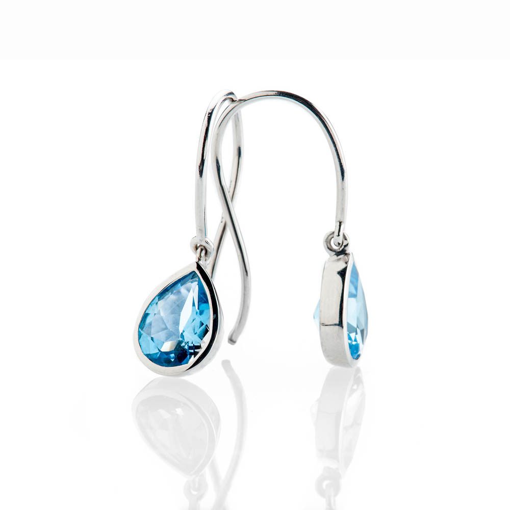 Heidi Kjeldsen Vibrant Swiss Blue Enhanced Natural Topaz And Gold Drop Earrings - ER2361-3
