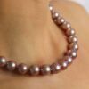 Pink Pearl and Diamond Earrings ER4793 and Necklace NL1334 By Heidi Kjeldsen Jewellery Model 5