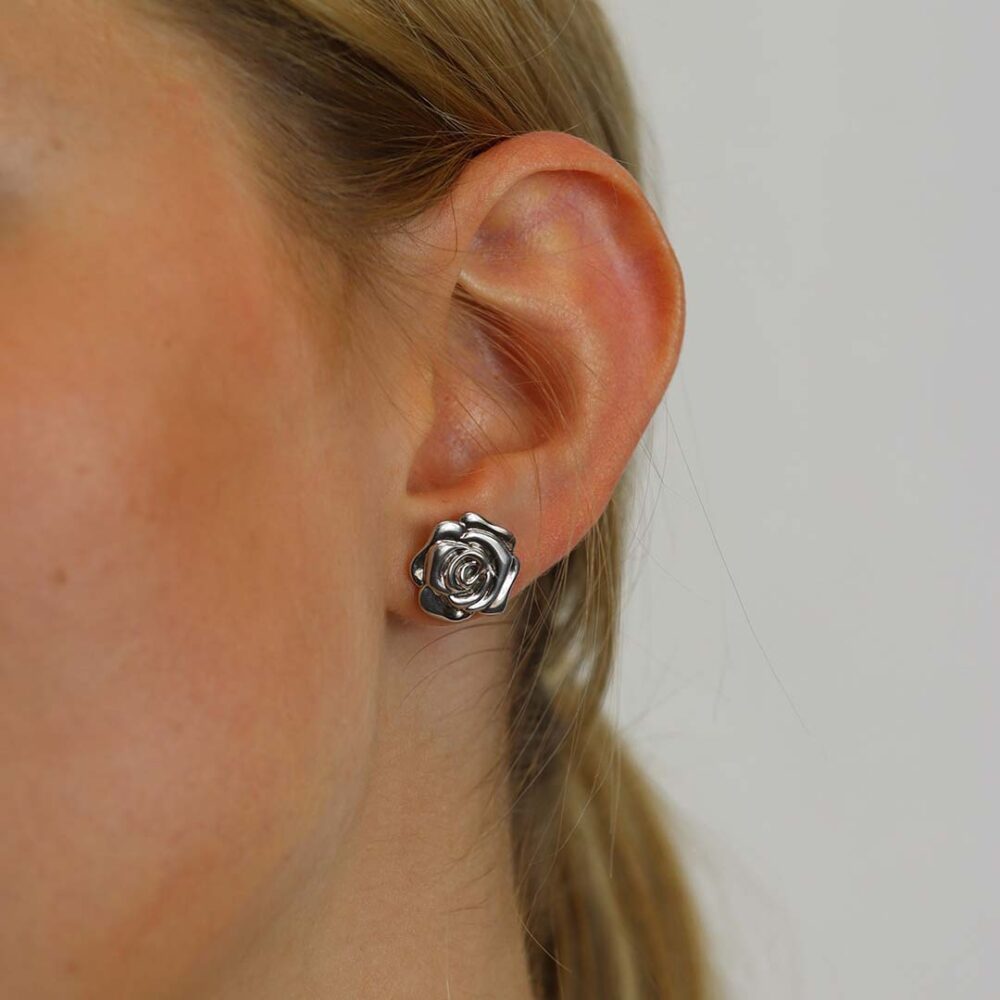 Rose Silver Earrings Heidi Kjeldsen Jewellery ER2030 Model