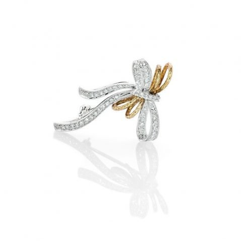 Accessories Shimmering Diamond Bow Brooch - BR0010-Side Heidi Kjeldsen Jewellery