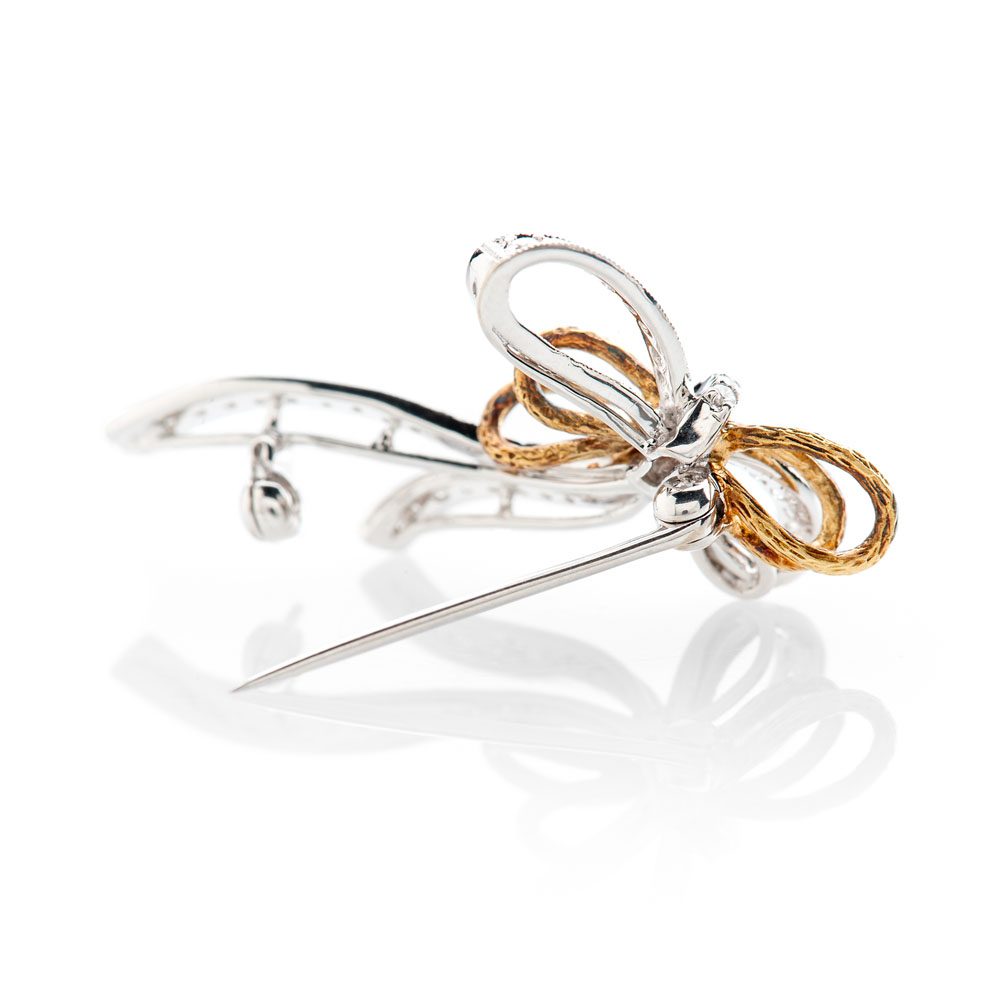 Accessories Shimmering Diamond Bow Brooch - BR0010 Heidi Kjeldsen Jewellery back