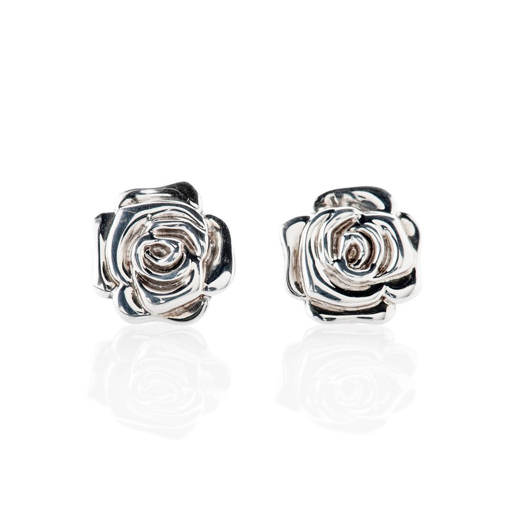 Stylish Sterling Silver Rose Earrings - Heidi Kjeldsen