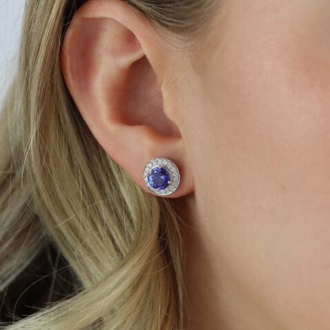 Viola Tanzanite and Diamond Earstuds Heidi Kjeldsen Jewellers ER2364