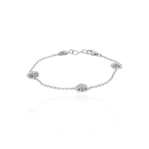 Espen Silver Roses Bracelet Heidi Kjeldsen Jewellers BL1009 white