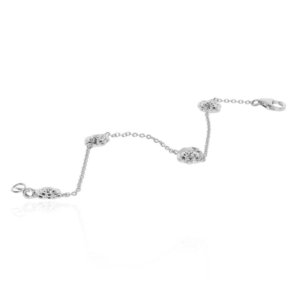 Espen Silver Roses Bracelet Heidi Kjeldsen Jewellers BL1009 white1