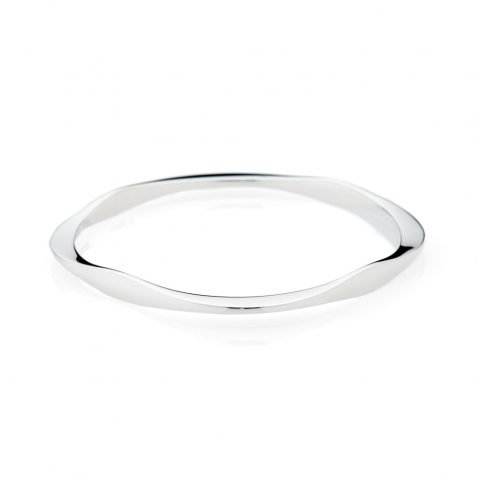 Stylish Solid Sterling Silver Handforged Square Bangle - Heidi Kjeldsen Jewellery - BL1240-1