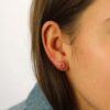 Red Floral Murano Earrings Heidi Kjeldsen Jewellery ER1925 model