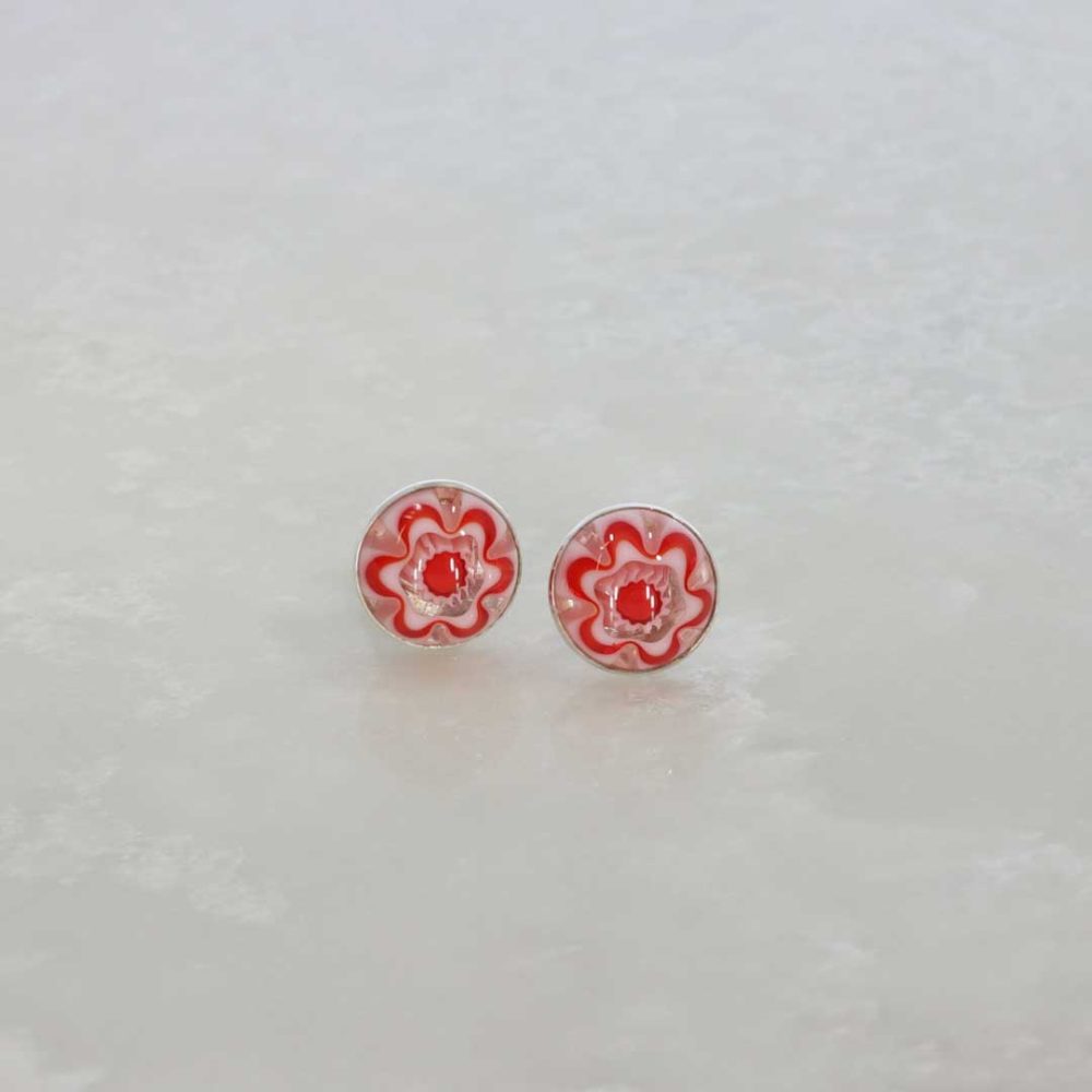 Red Floral Murano Earrings Heidi Kjeldsen Jewellery