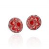 Striking Sterling Silver and Red Floral Murano Glass Earstuds By Heidi Kjeldsen Jewellers ER1925B Side