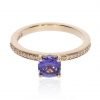 Viola Heidi Kjeldsen Pretty Tanzanite And Diamond Ring In 18ct Rose Gold R1292 Front