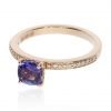 Viola Heidi Kjeldsen Pretty Tanzanite And Diamond Ring In 18ct Rose Gold R1292 side