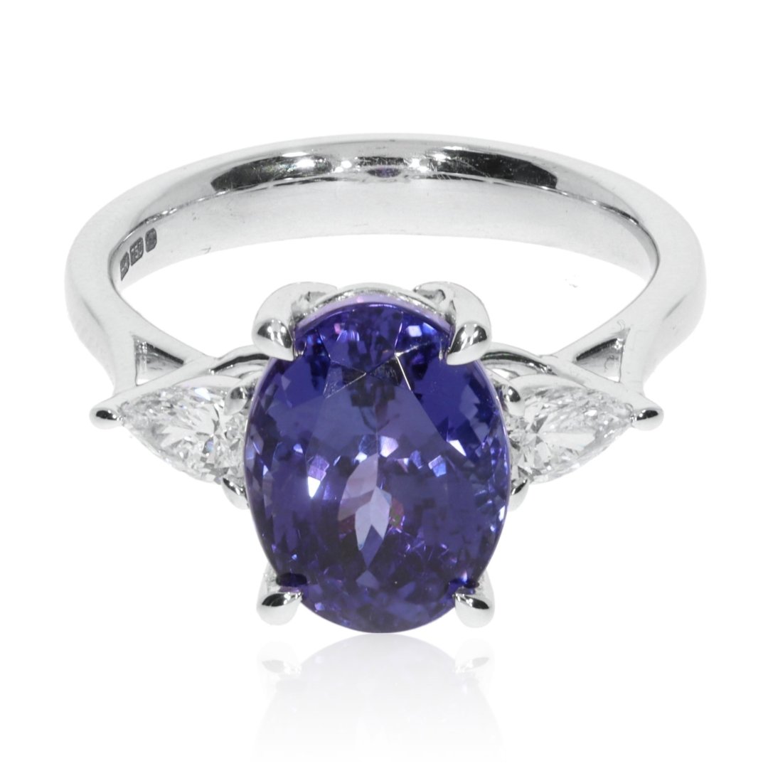Viola Tanzanite and Diamond Ring