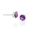 Viola Amethyst and white Gold earstuds by Heidi Kjeldsen Jewellery ER1710 side view