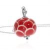 Red and white floral Murano Glass Pendant By Heidi Kjeldsen Jewellery P1318 Standing