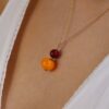 Heidi Orange Glass and Red Agate Pendant Heidi Kjeldsen Jewellers P1332