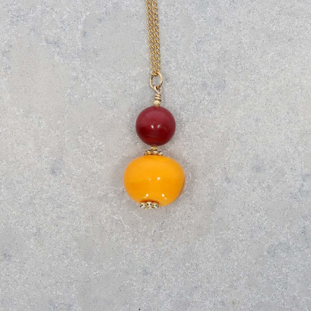 Heidi Red Yellow Murano Glass Pendant Heidi Kjeldsen Jewellery P1332