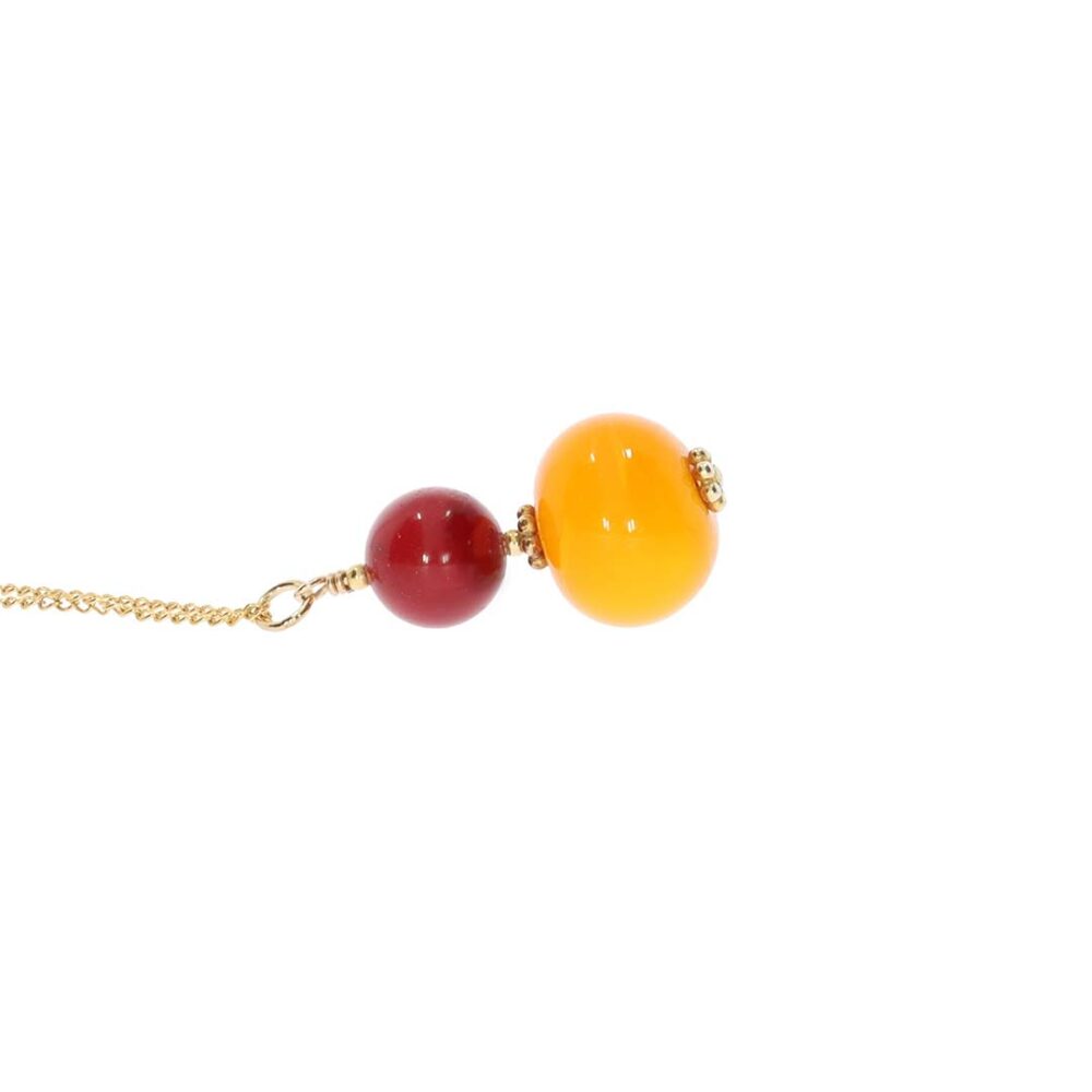 Heidi Red Yellow Murano Glass Pendant Heidi Kjeldsen Jewellery P1332 white