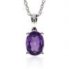Viola Amethyst and White Gold Oval Pendant by Heidi Kjeldsen Jewels P1037 Front