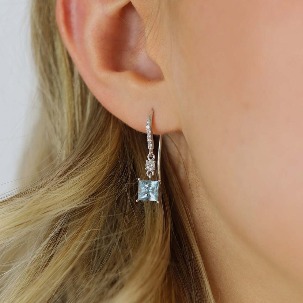 Asta Aquamarine and Diamond Drop Earrings Heidi Kjeldsen Jewellers ER2440