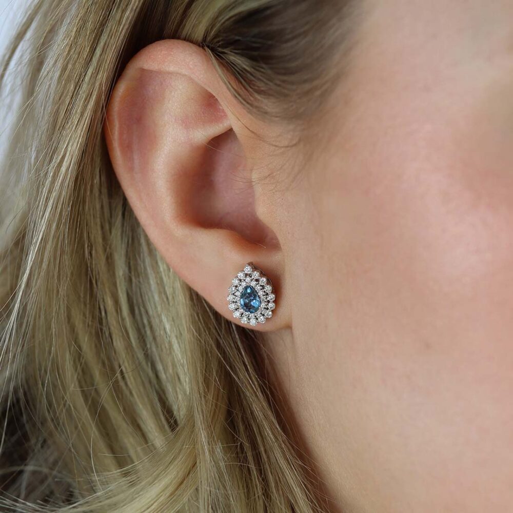 Asta Aquamarine and Diamond Pear Shaped Earrings Heidi Kjeldsen Jewellers ER4683